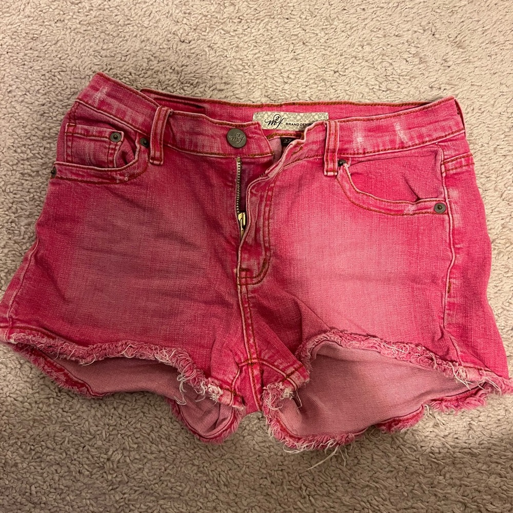 M2F Brand Denim hot pink denim shorts